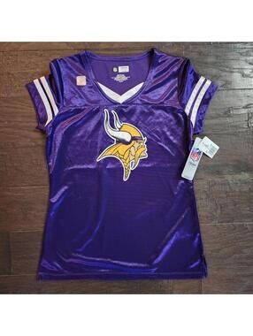 MN Vikings Woman's Jersey Shirt Women NFL Team Apparel NWT